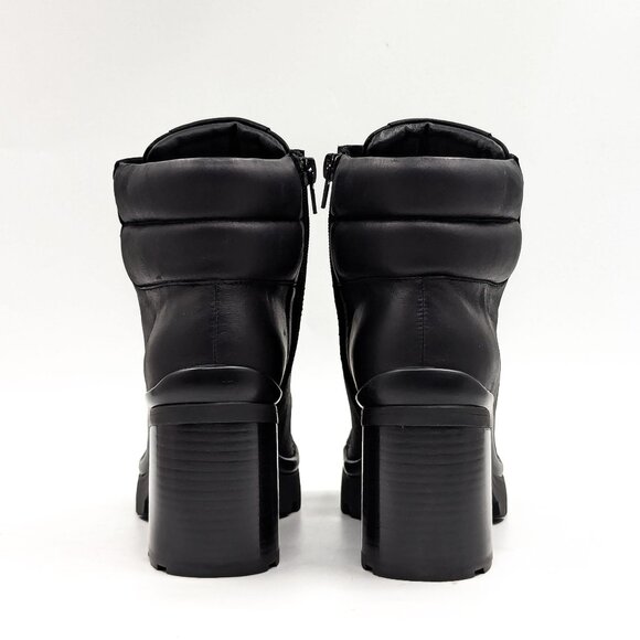 Jeffrey Campbell Women Hikes Black Leather Festival Platform Combat Boots size 7 - Picture 4 of 11